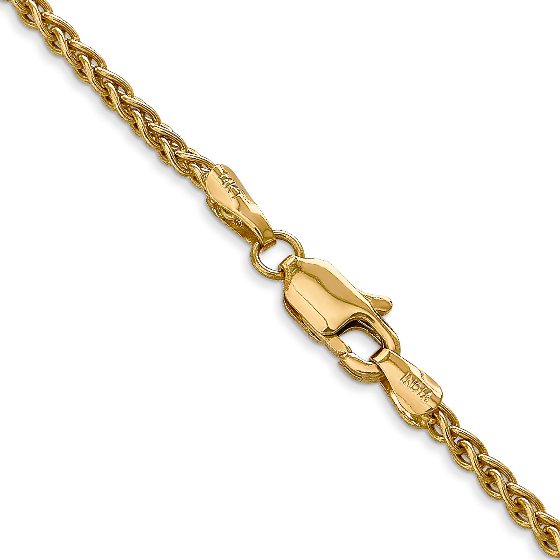 14K Yellow Gold 20 Inch 2.8mm Spiga With Lobster Clasp Chain Necklace