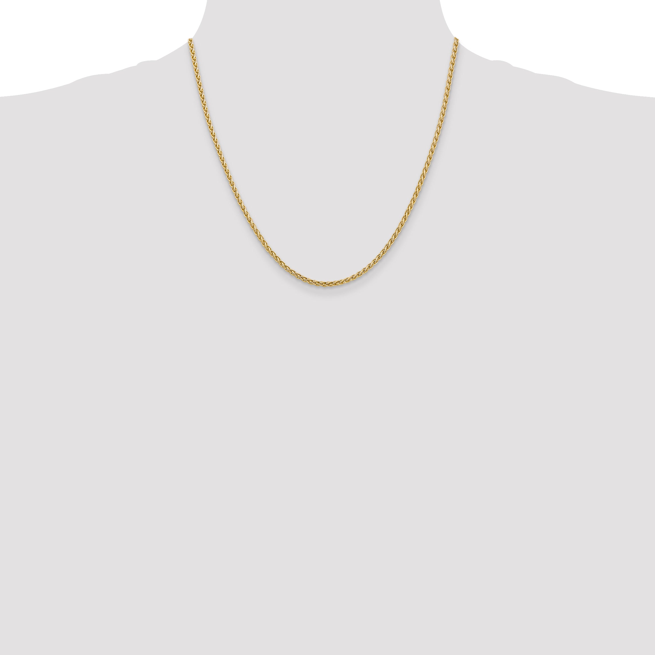 14K Yellow Gold 20 Inch 2.8mm Spiga With Lobster Clasp Chain Necklace