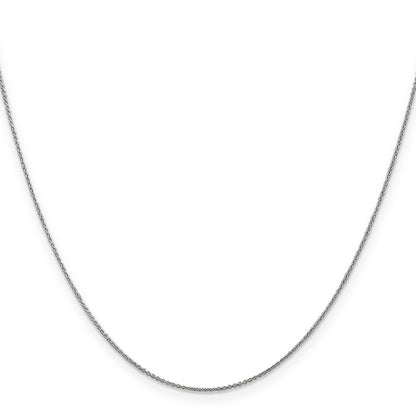 14K White Gold 13 Inch .75mm Cable With Spring Ring Clasp Pendant Chain Necklace