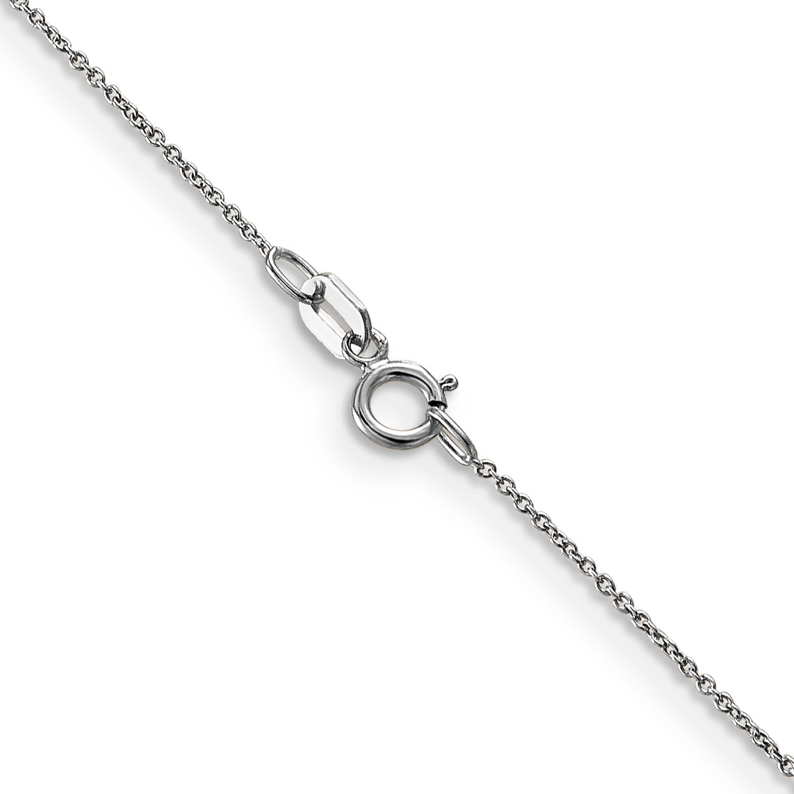 14K White Gold 13 Inch .75mm Cable With Spring Ring Clasp Pendant Chain Necklace