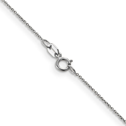 14K White Gold 13 Inch .75mm Cable With Spring Ring Clasp Pendant Chain Necklace