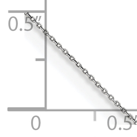 14K White Gold 13 Inch .75mm Cable With Spring Ring Clasp Pendant Chain Necklace