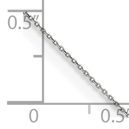 14K White Gold 14 Inch .75mm Cable With Spring Ring Clasp Pendant Chain Necklace