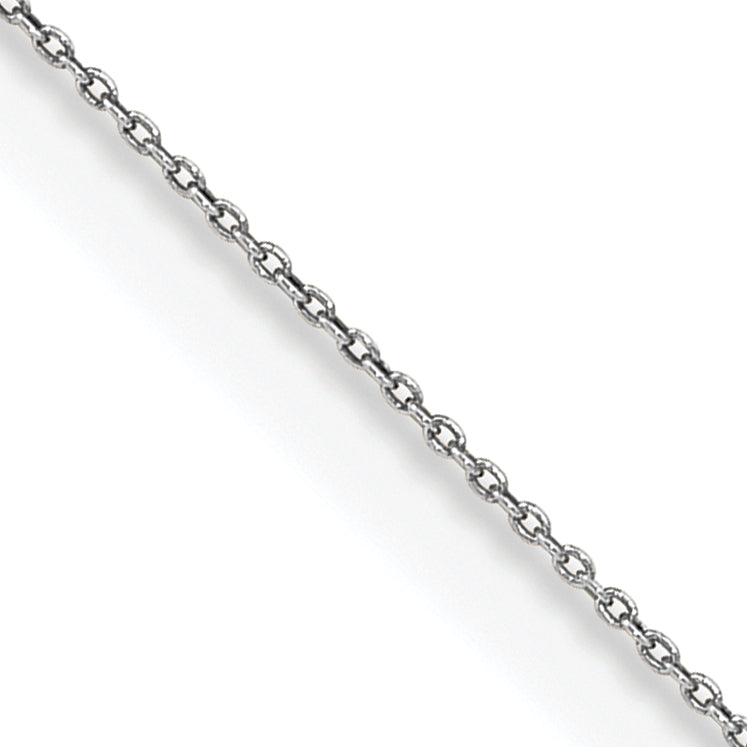 14K White Gold 13 Inch .75mm Cable With Spring Ring Clasp Pendant Chain Necklace