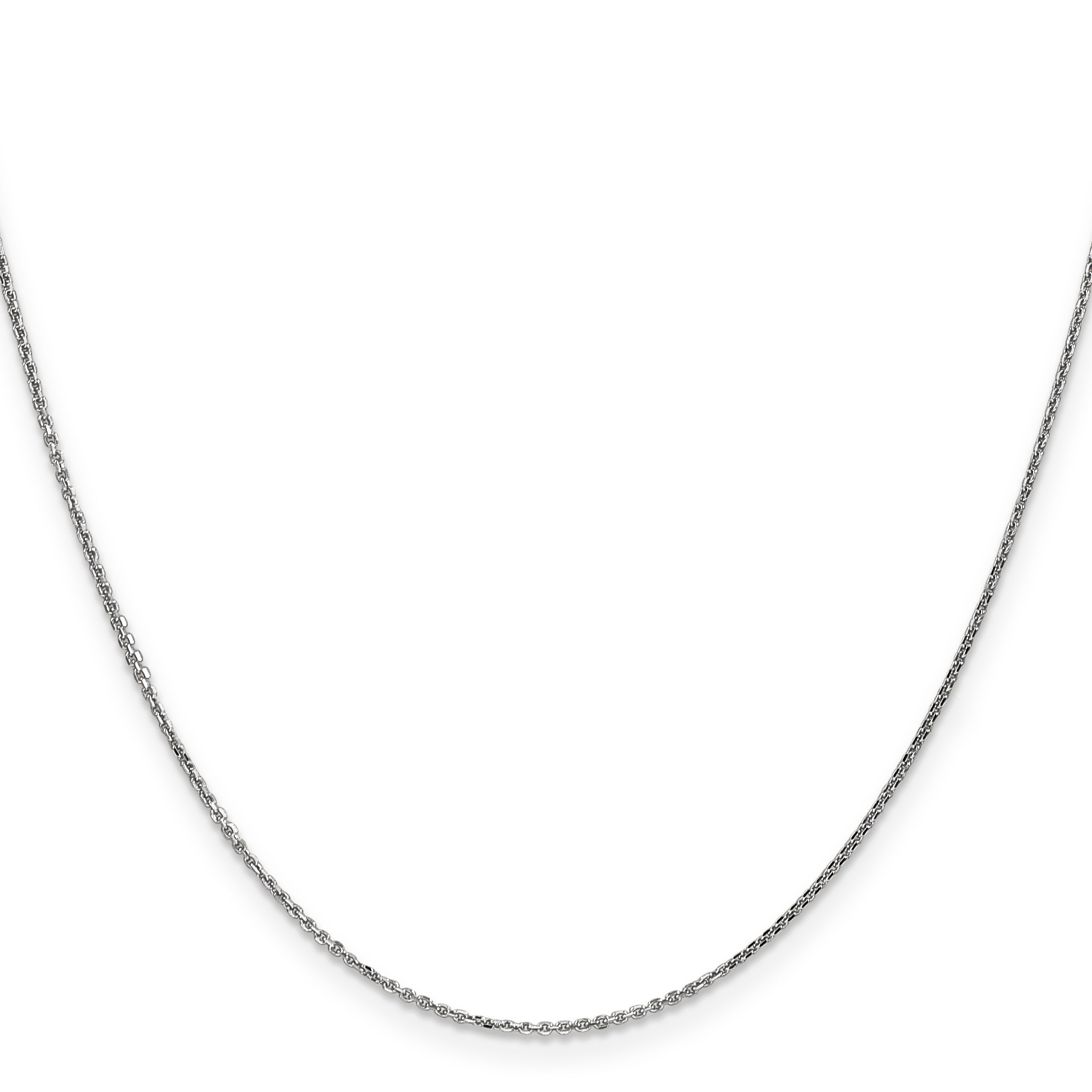 14K White Gold 14 Inch .95mm Diamond-Cut Cable With Lobster Clasp Chain Necklace