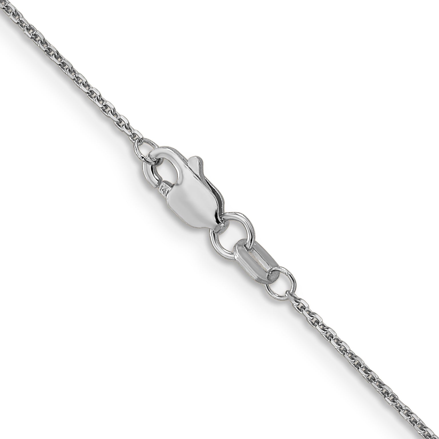 14K White Gold 14 Inch .95mm Diamond-Cut Cable With Lobster Clasp Chain Necklace
