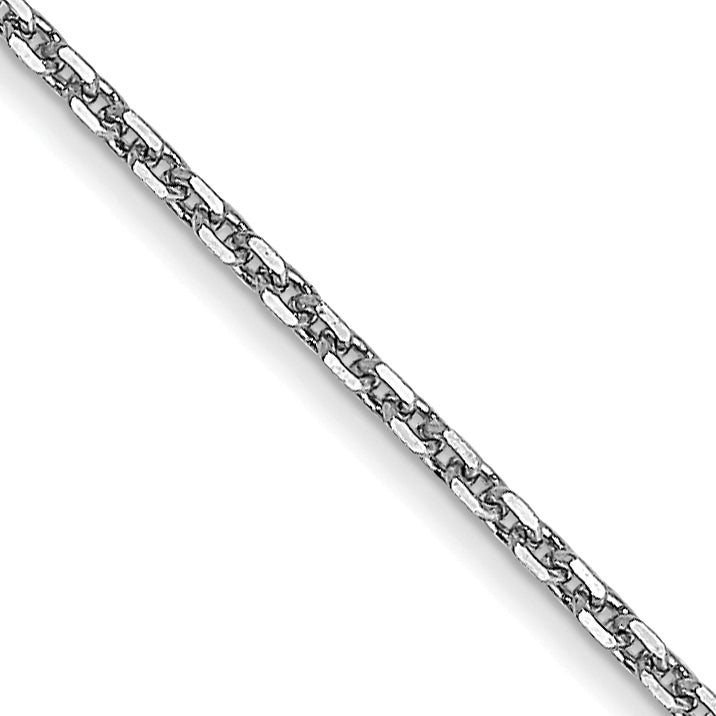 14K White Gold 14 Inch .95mm Diamond-Cut Cable With Lobster Clasp Chain Necklace