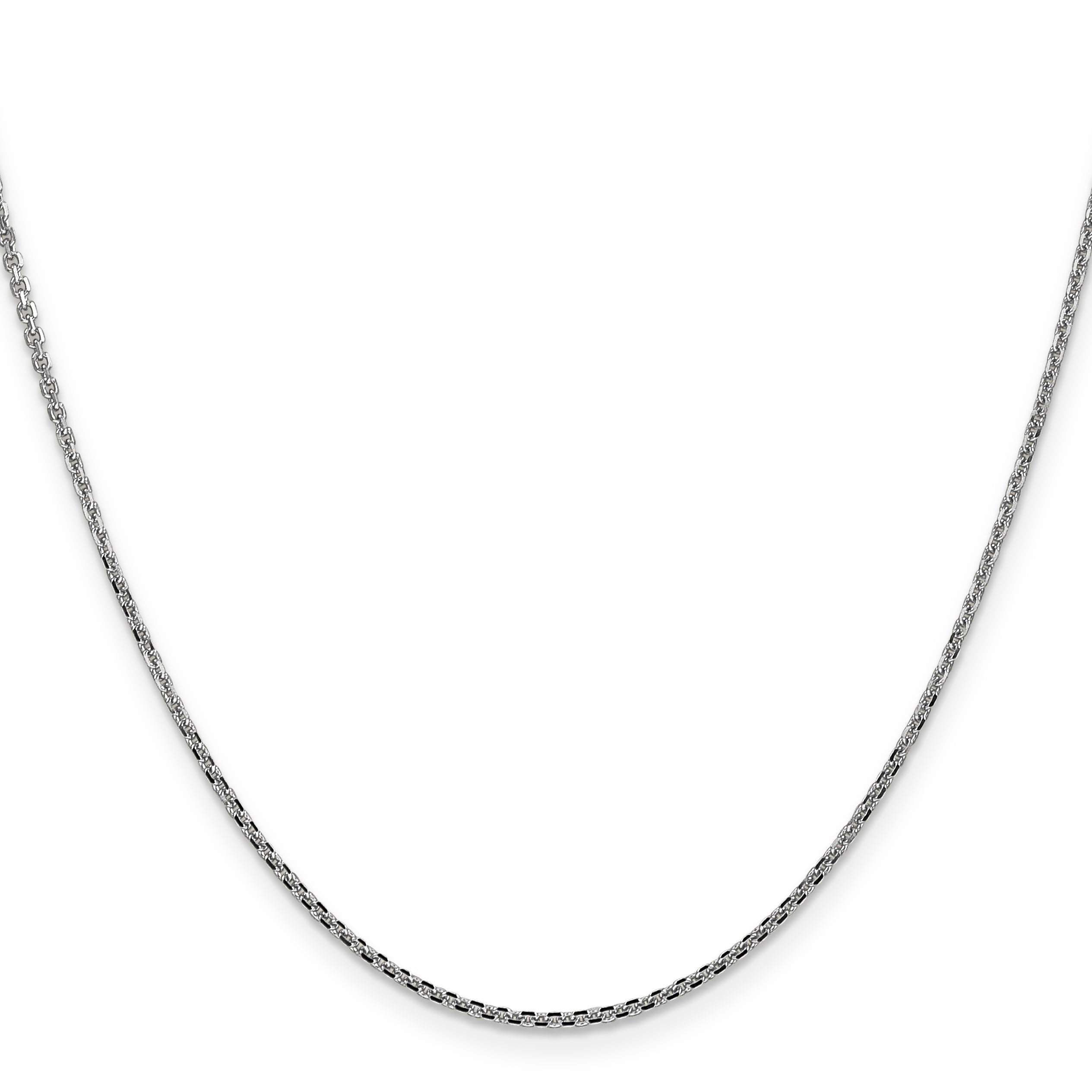 14K White Gold 20 Inch 1.45mm Diamond-Cut Cable With Lobster Clasp Chain Necklace