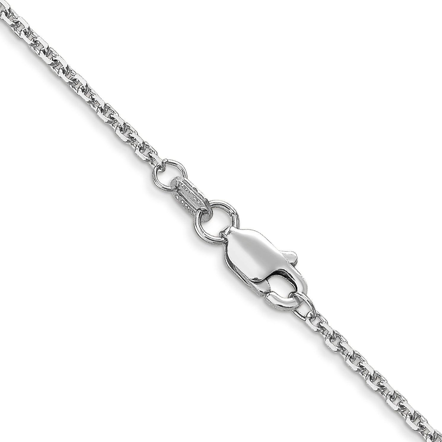 14K White Gold 20 Inch 1.45mm Diamond-Cut Cable With Lobster Clasp Chain Necklace