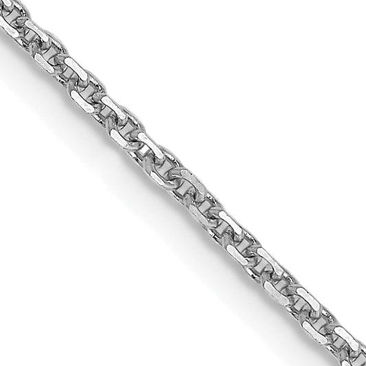 14K White Gold 16 Inch 1.45mm Diamond-Cut Cable With Lobster Clasp Chain Necklace