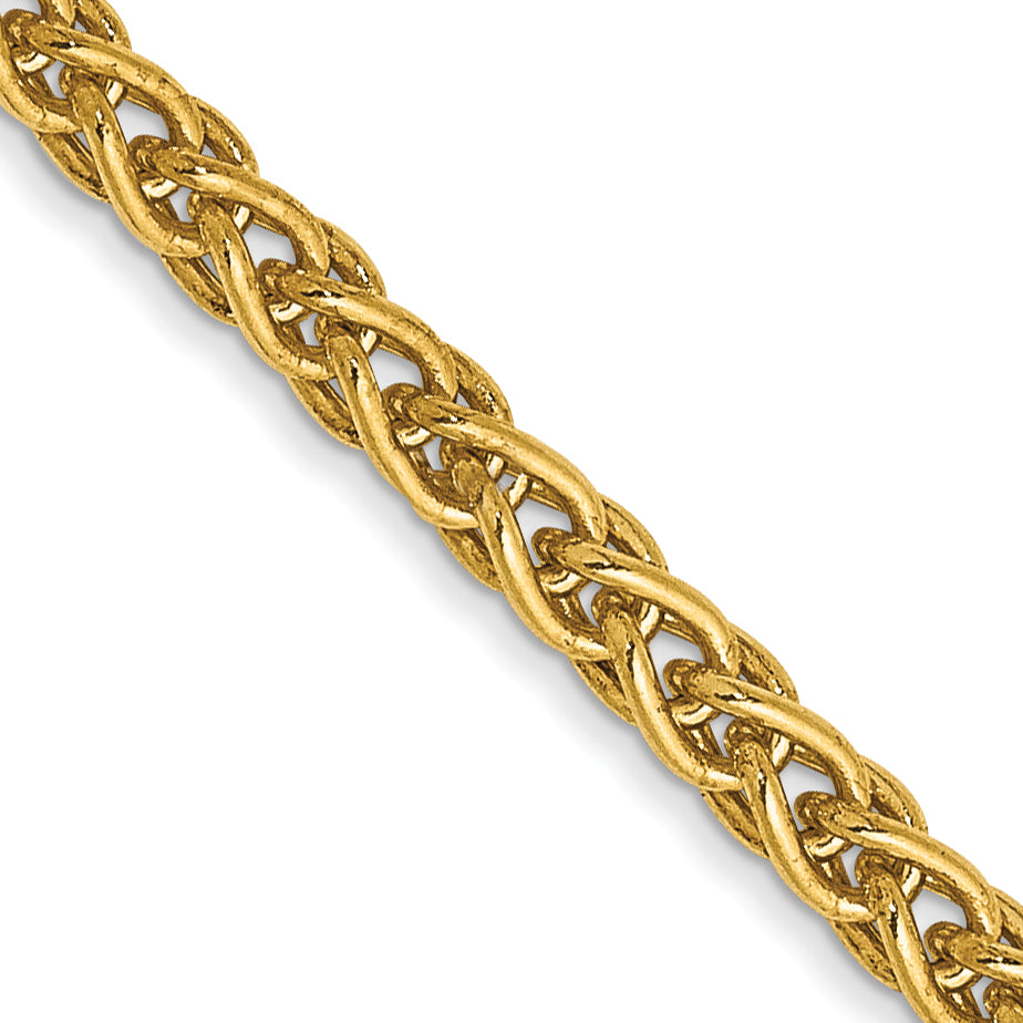 14K Yellow Gold 20 Inch 2.8mm Spiga With Lobster Clasp Chain Necklace
