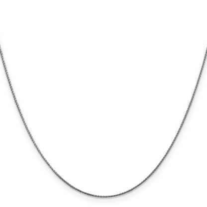 14K White Gold .85mm Diamond-Cut Spiga With Lobster Clasp Chain Necklace