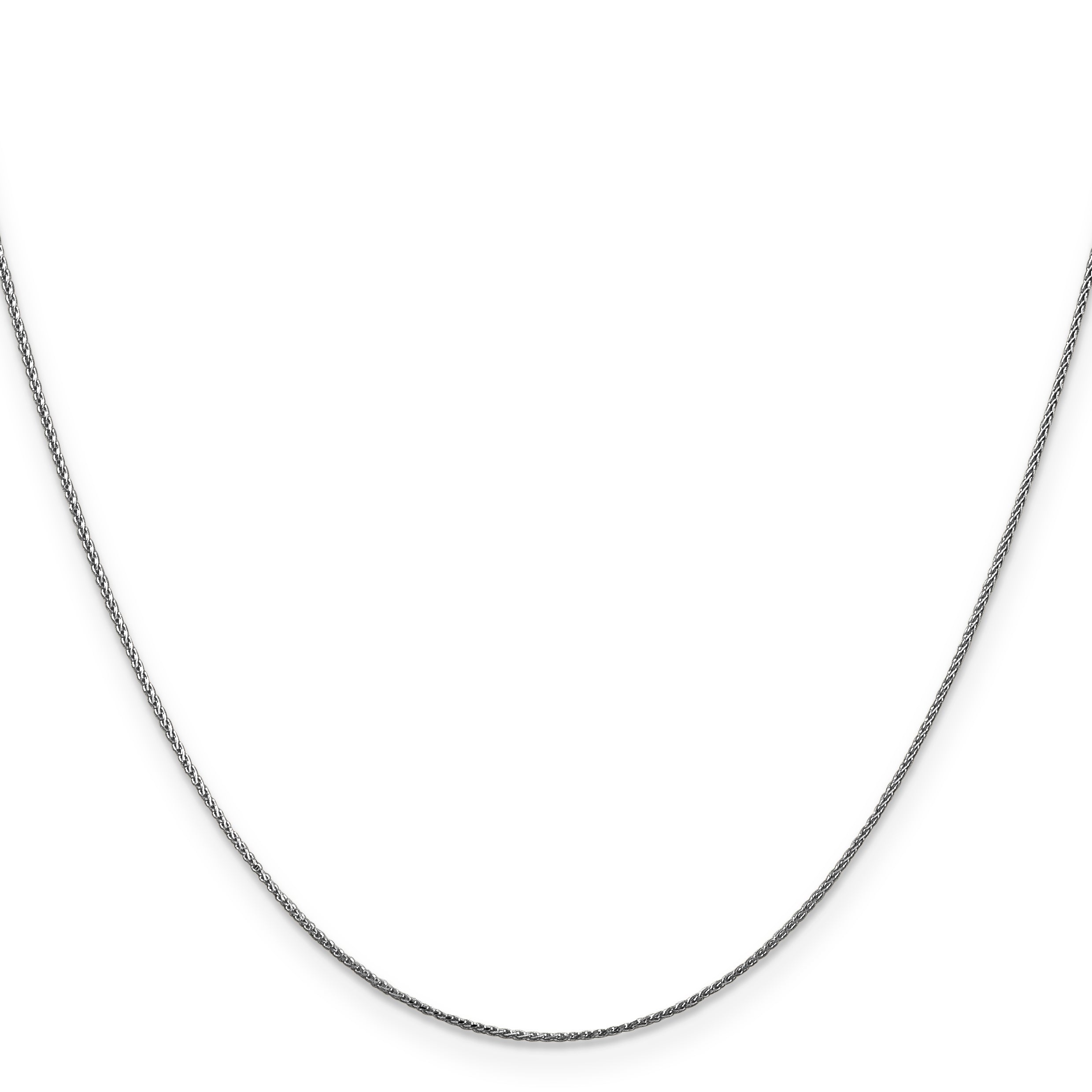 14K White Gold .85mm Diamond-Cut Spiga With Lobster Clasp Chain Necklace