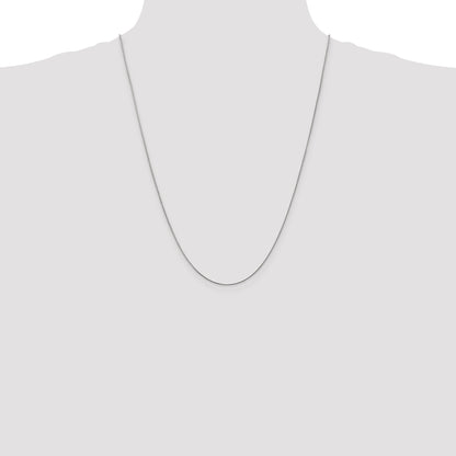 14K White Gold .85mm Diamond-Cut Spiga With Lobster Clasp Chain Necklace