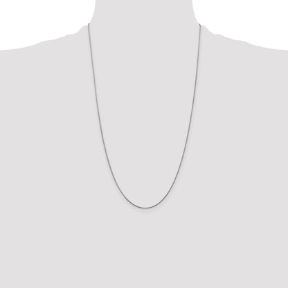 14K White Gold .85mm Diamond-Cut Spiga With Lobster Clasp Chain Necklace