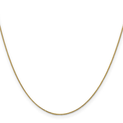 14K Yellow Gold .85mm Diamond-Cut Spiga With Spring Ring Clasp Chain Necklace
