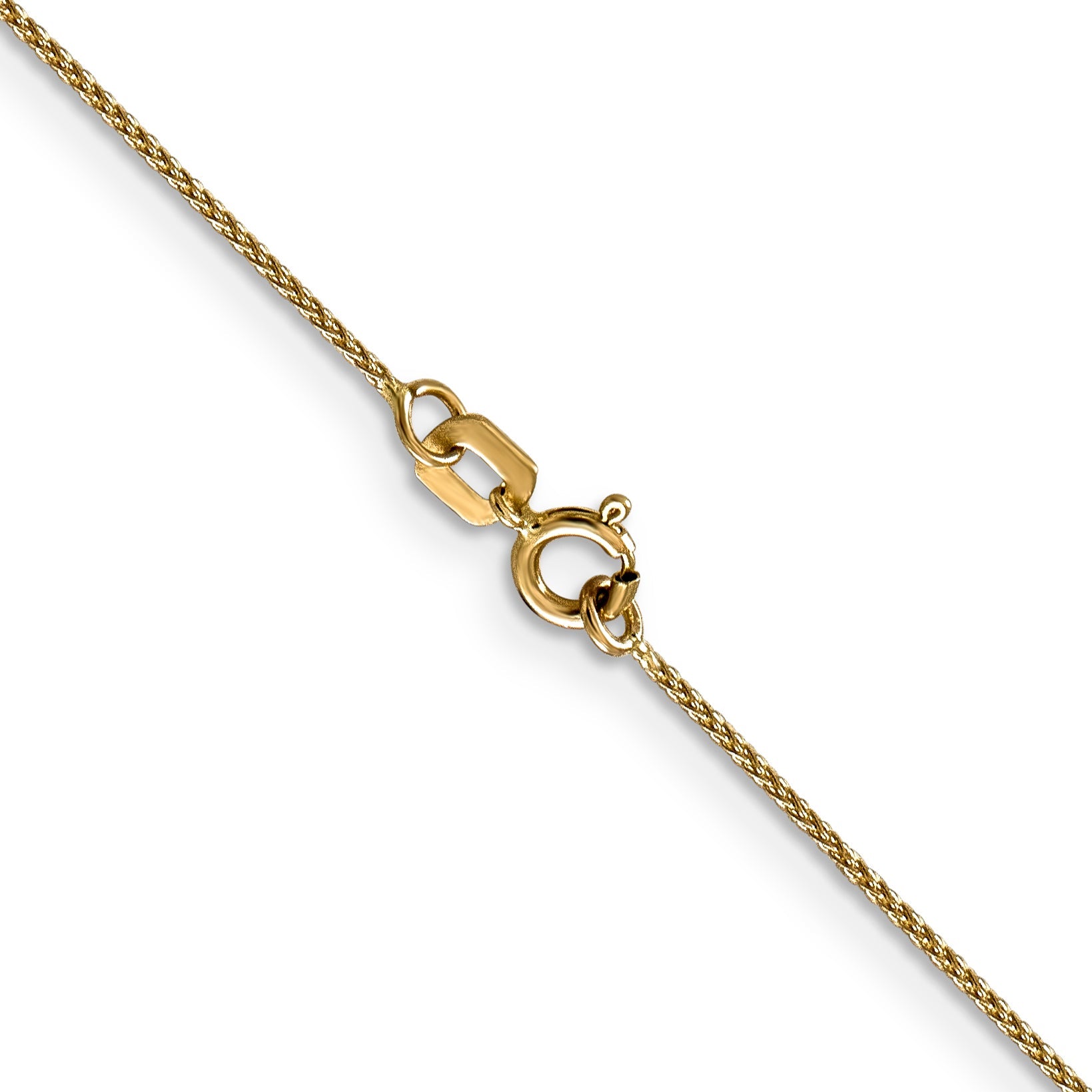 14K Yellow Gold .85mm Diamond-Cut Spiga With Spring Ring Clasp Chain Necklace