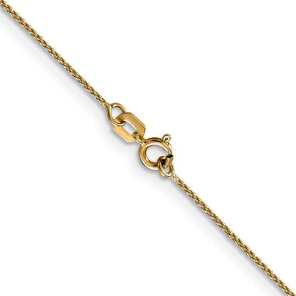 14K Yellow Gold .85mm Diamond-Cut Spiga With Spring Ring Clasp Chain Necklace