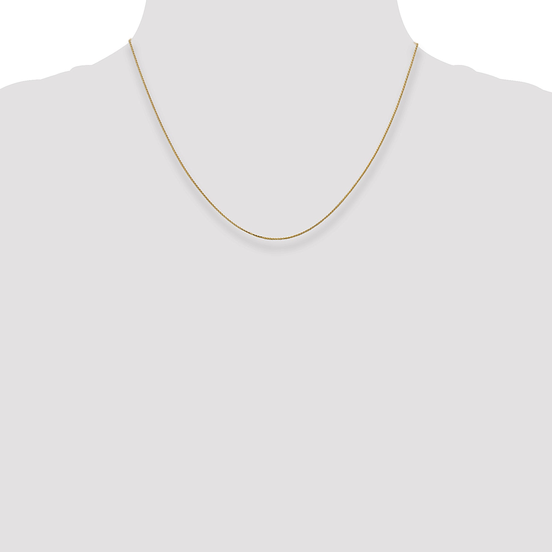 14K Yellow Gold .85mm Diamond-Cut Spiga With Spring Ring Clasp Chain Necklace