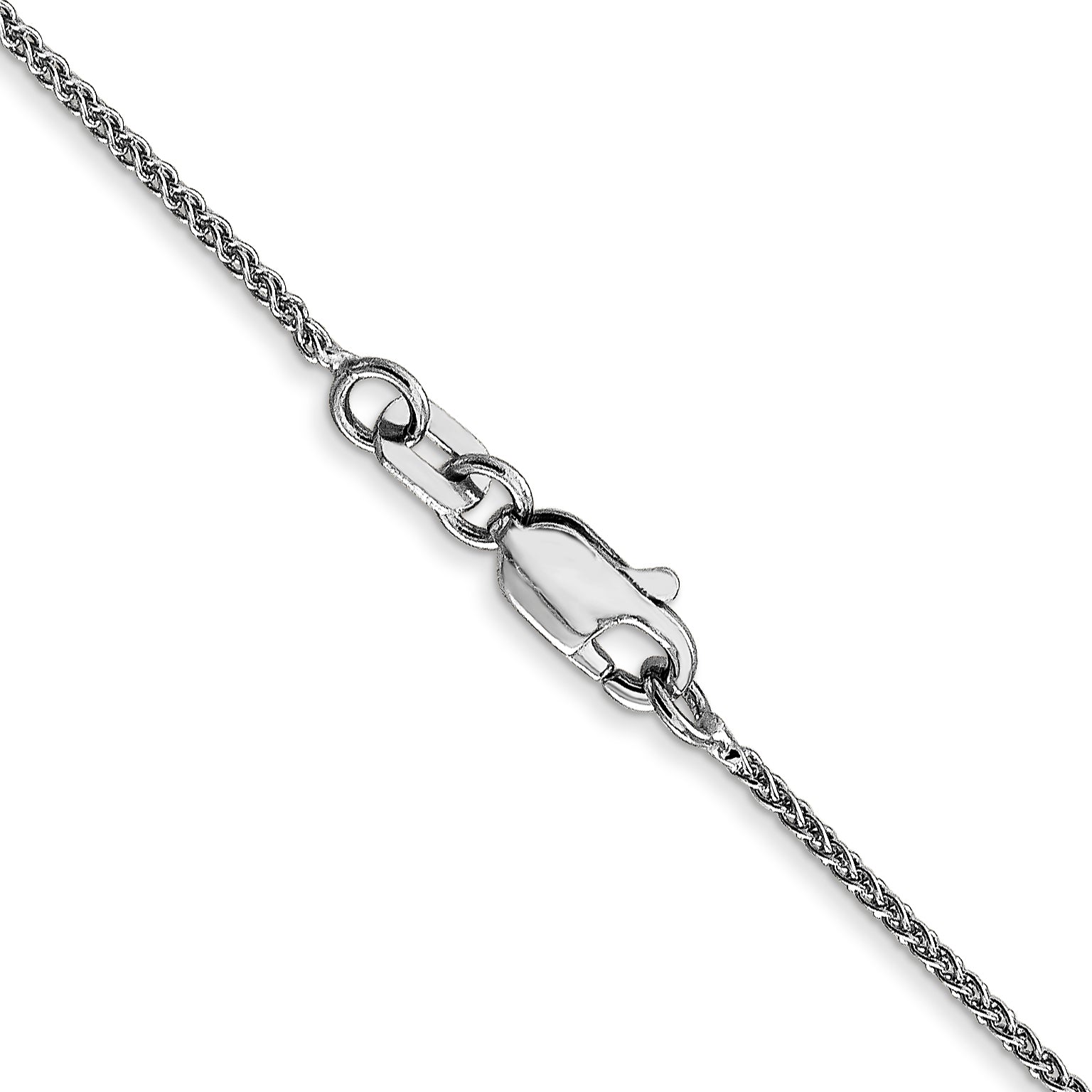 14K White Gold 1.05mm Spiga With Lobster Clasp Chain Necklace
