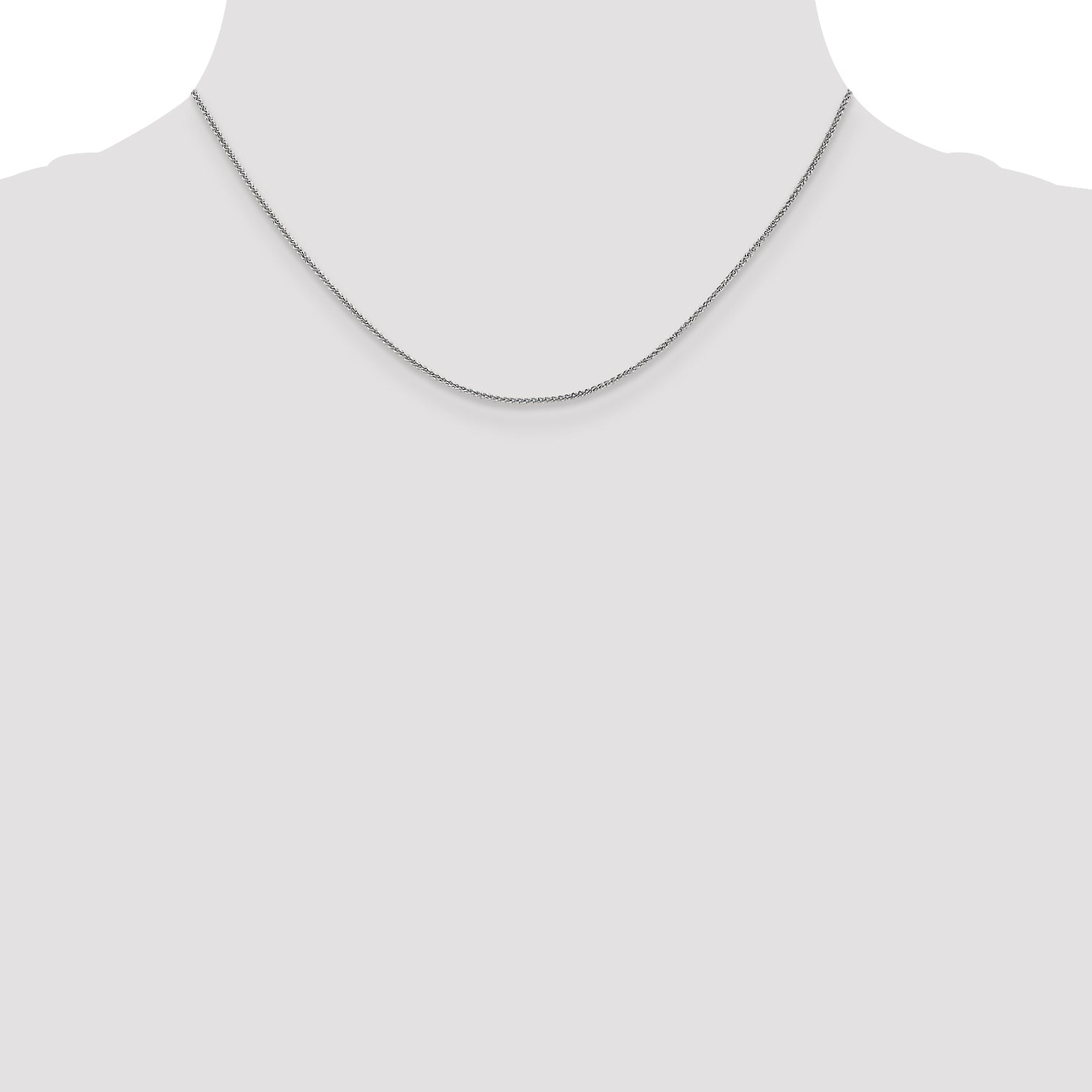 14K White Gold 1.05mm Spiga With Lobster Clasp Chain Necklace