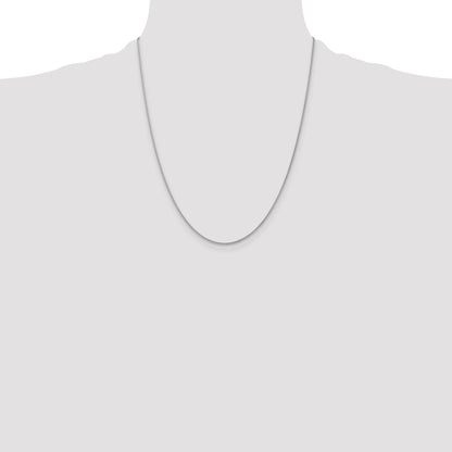 14K White Gold 1.05mm Spiga With Lobster Clasp Chain Necklace