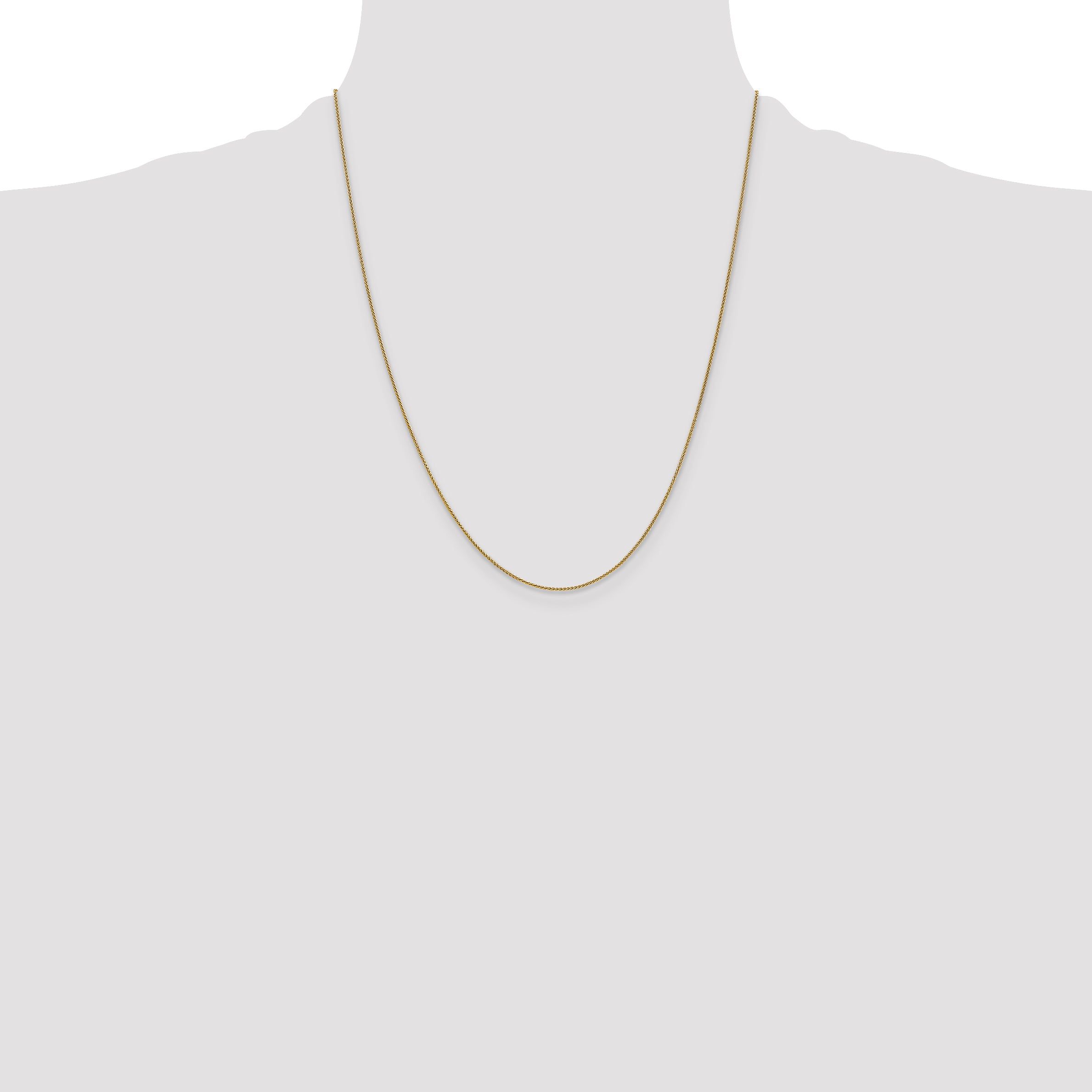 14K Yellow Gold .85mm Spiga With Lobster Clasp Chain Necklace
