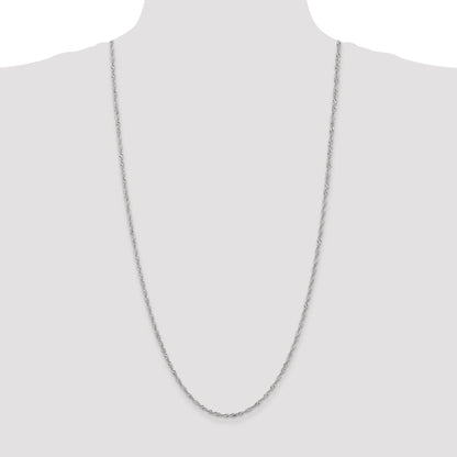14K White Gold 30 Inch 2.0mm Singapore With Lobster Clasp Chain Necklace