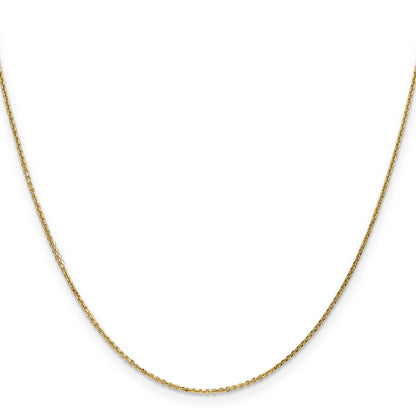 14K Yellow Gold .95mm Diamond-Cut Cable With Lobster Clasp Chain Necklace