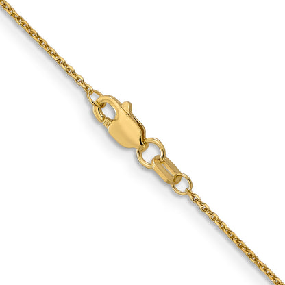 14K Yellow Gold .95mm Diamond-Cut Cable With Lobster Clasp Chain Necklace