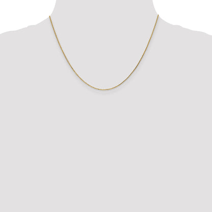 14K Yellow Gold .95mm Diamond-Cut Cable With Lobster Clasp Chain Necklace