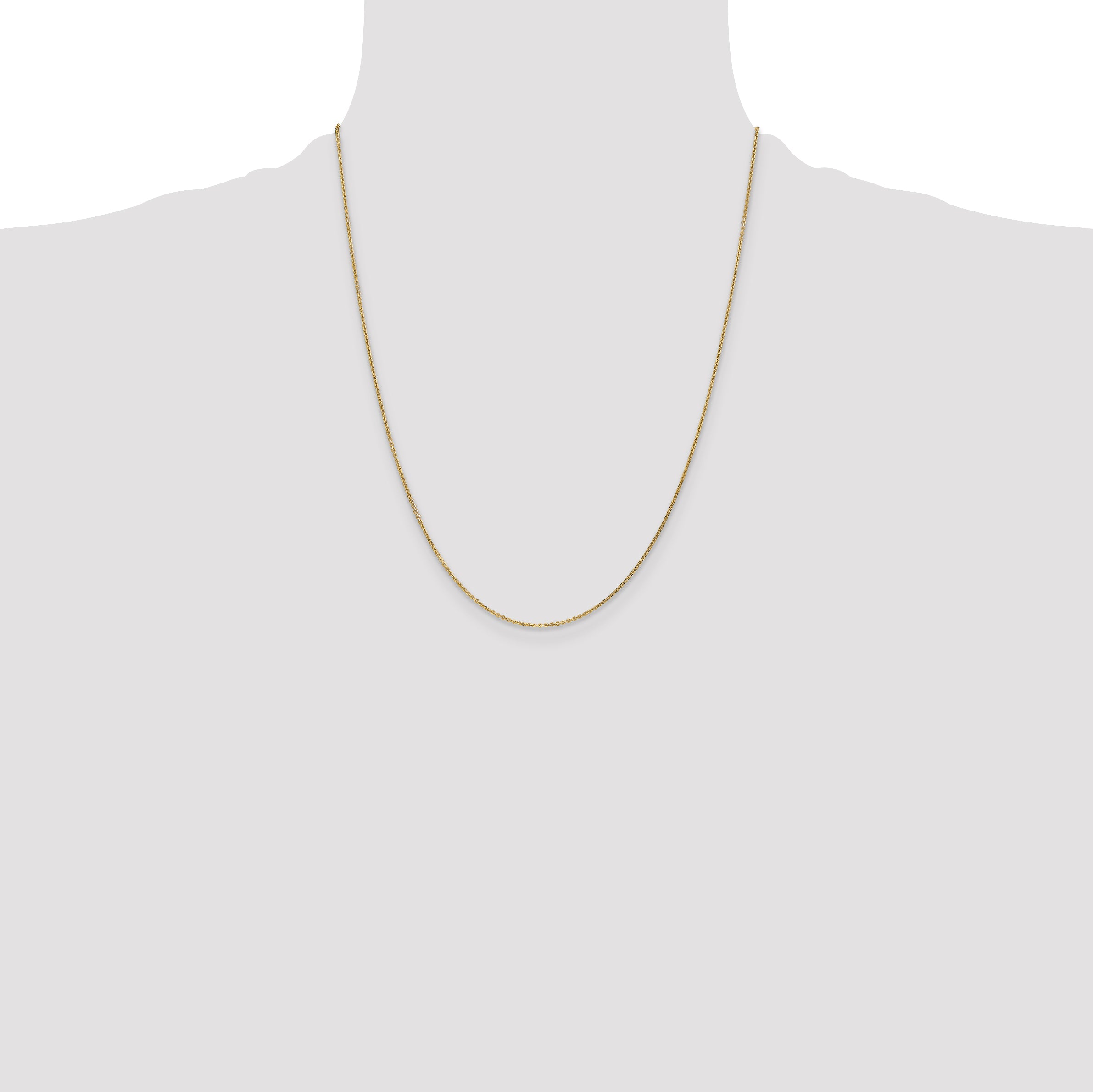 14K Yellow Gold .95mm Diamond-Cut Cable With Lobster Clasp Chain Necklace