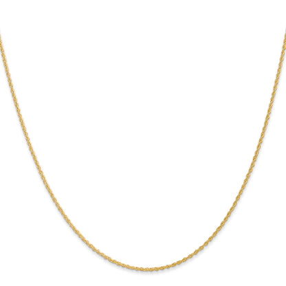 14K Yellow Gold 24 Inch 1.1mm Baby Rope With Spring Ring Clasp Chain Necklace