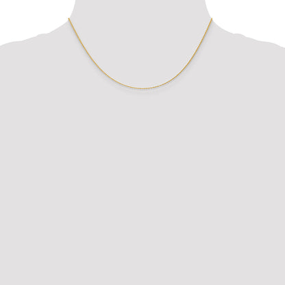 14K Yellow Gold 16 Inch 1.1mm Baby Rope With Spring Ring Clasp Chain Necklace