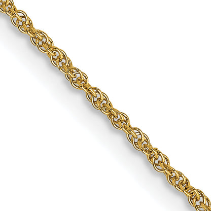 14K Yellow Gold 22 Inch 1.1mm Baby Rope With Spring Ring Clasp Chain Necklace