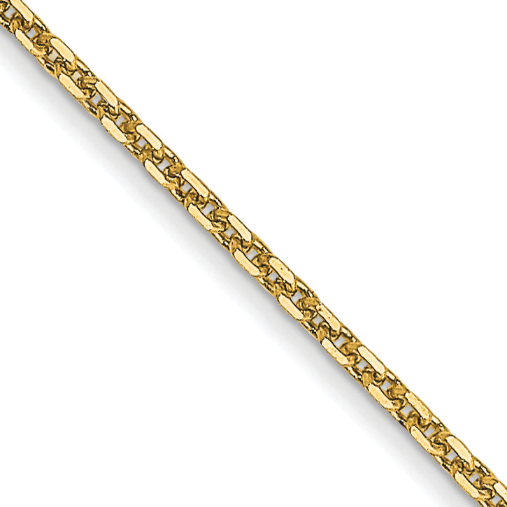 14K Yellow Gold .95mm Diamond-Cut Cable With Lobster Clasp Chain Necklace