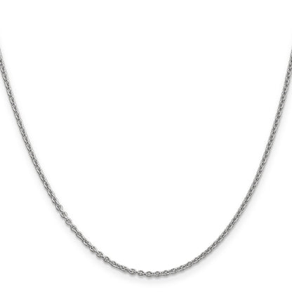 14K White Gold 18 Inch 1.8mm Forzantine Cable With Lobster Clasp Chain Necklace