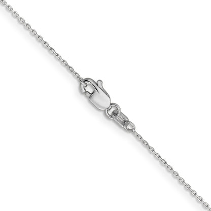 14K White Gold 14 Inch .8mm Diamond-Cut Cable With Lobster Clasp Chain Necklace