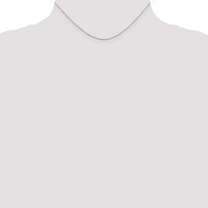 14K White Gold 14 Inch .8mm Diamond-Cut Cable With Lobster Clasp Chain Necklace