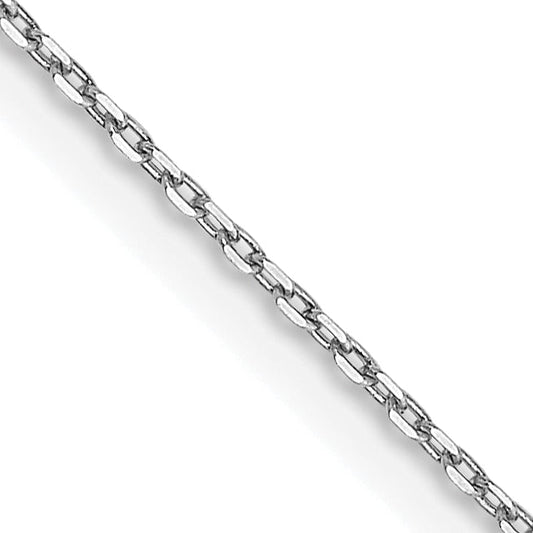 14K White Gold 14 Inch .8mm Diamond-Cut Cable With Lobster Clasp Chain Necklace