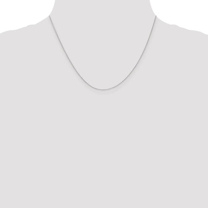 14K White Gold .65mm Diamond-Cut Round Open Link Cable With Lobster Clasp Chain Necklace