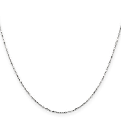 14K White Gold 14 Inch .8mm Diamond-Cut Round Open Link Cable With Lobster Clasp Chain Necklace