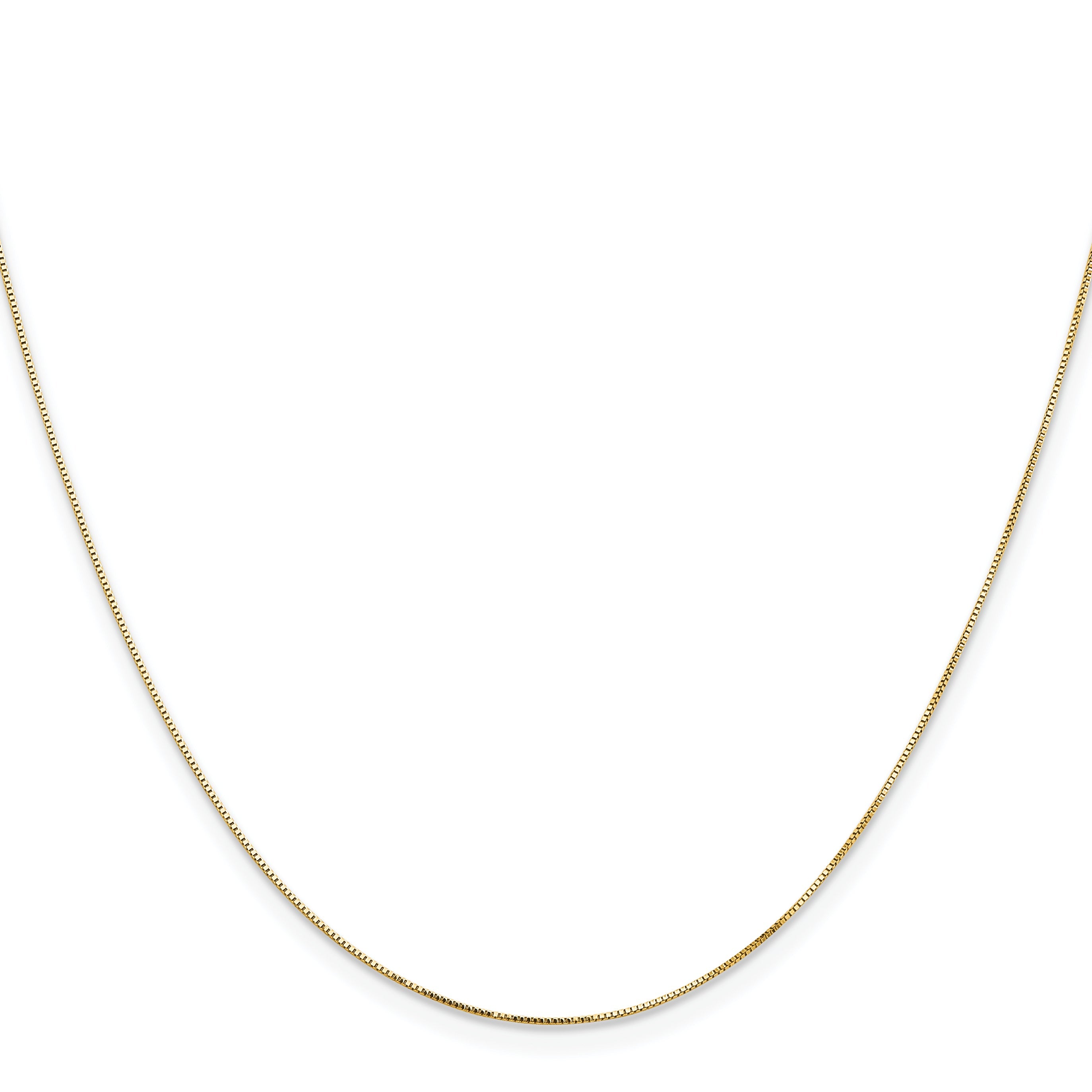 14K Yellow Gold .5mm Box With Lobster Clasp Chain Necklace