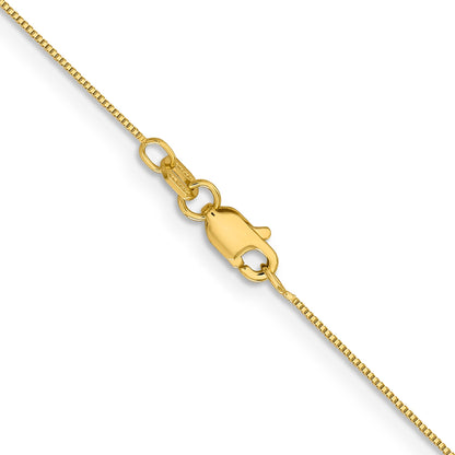 14K Yellow Gold .5mm Box With Lobster Clasp Chain Necklace