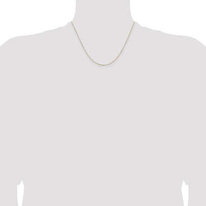 14K Yellow Gold .5mm Box With Lobster Clasp Chain Necklace