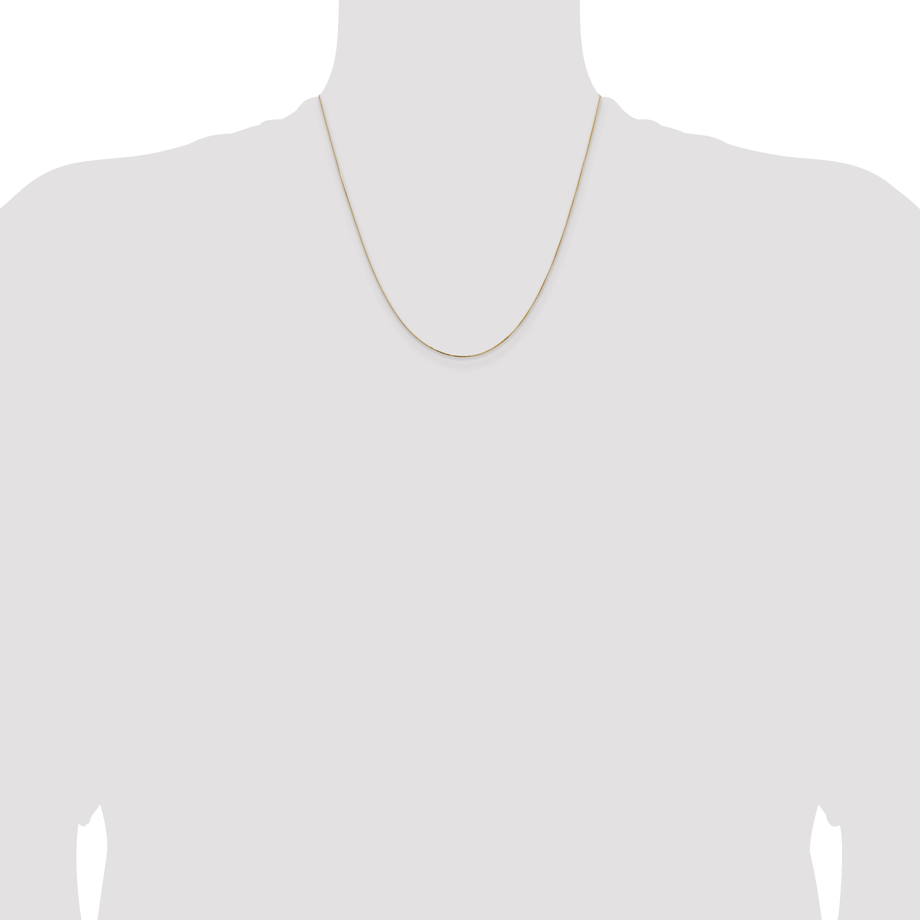 14K Yellow Gold .5mm Box With Lobster Clasp Chain Necklace