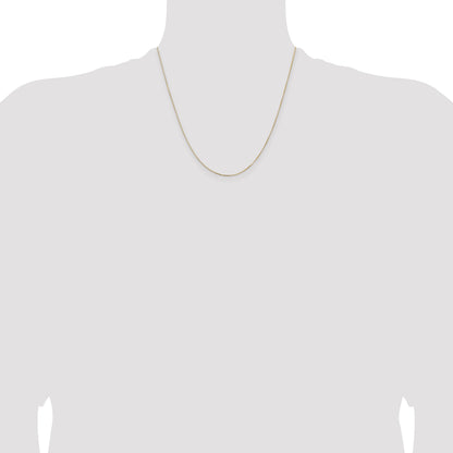 14K Yellow Gold .5mm Box With Lobster Clasp Chain Necklace