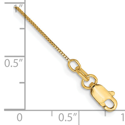 14K Yellow Gold 10 Inch .5mm Box With Lobster Clasp Anklet