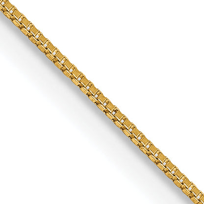 14K Yellow Gold .5mm Box With Lobster Clasp Chain Necklace