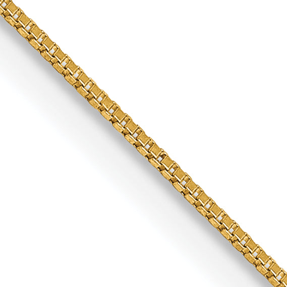 14K Yellow Gold .5mm Box With Lobster Clasp Chain Necklace